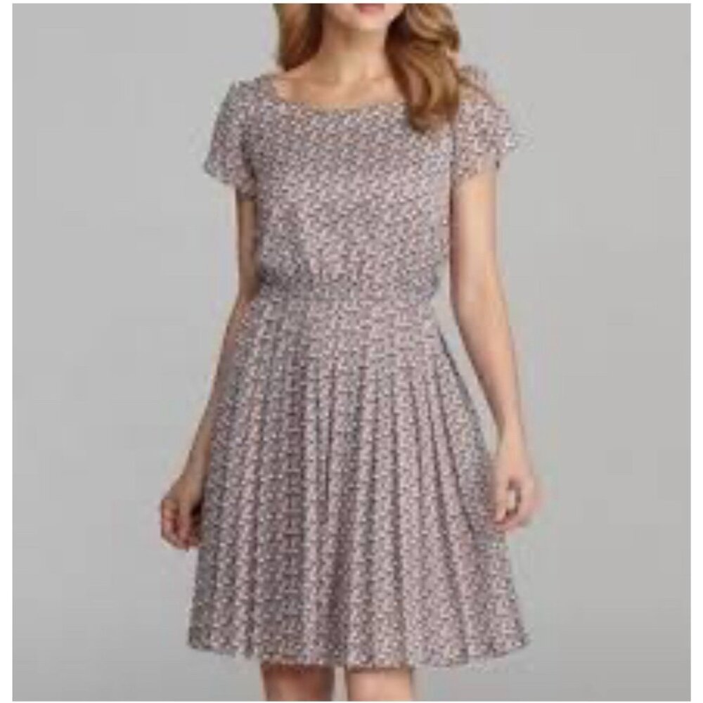 Antonio Melani Dress 14 Blue Red Cream Ditsy Tiny Floral Cottagecore A Line